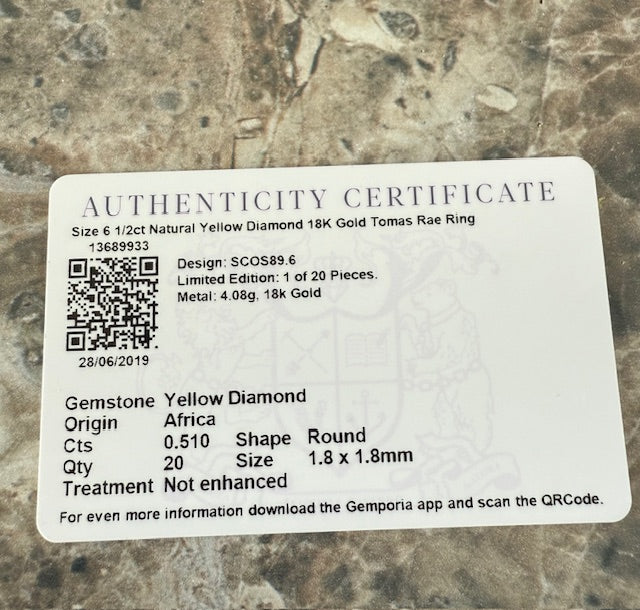 0.50ctw Diamond Wedding Band 18k Yellow Gold Stackable Ring Size 6 COA Tomas Rae