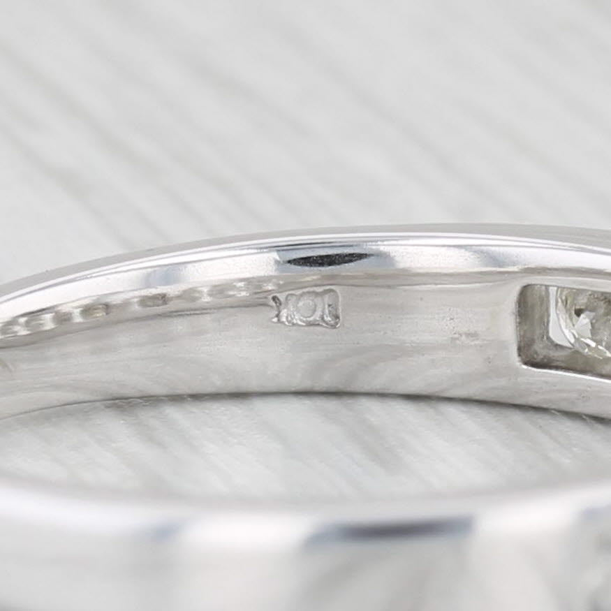 Light Gray 0.48ctw Diamond Wedding Band 18k White Gold Size 8.5 Stackable Anniversary Ring