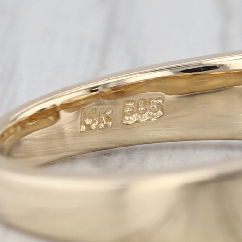 7.1mm Cultured Pearl Diamond Ring 14k Yellow Gold Size 7.25