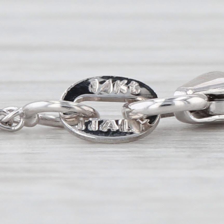 18" 1.3mm Wheat Chain Necklace 14k White Gold