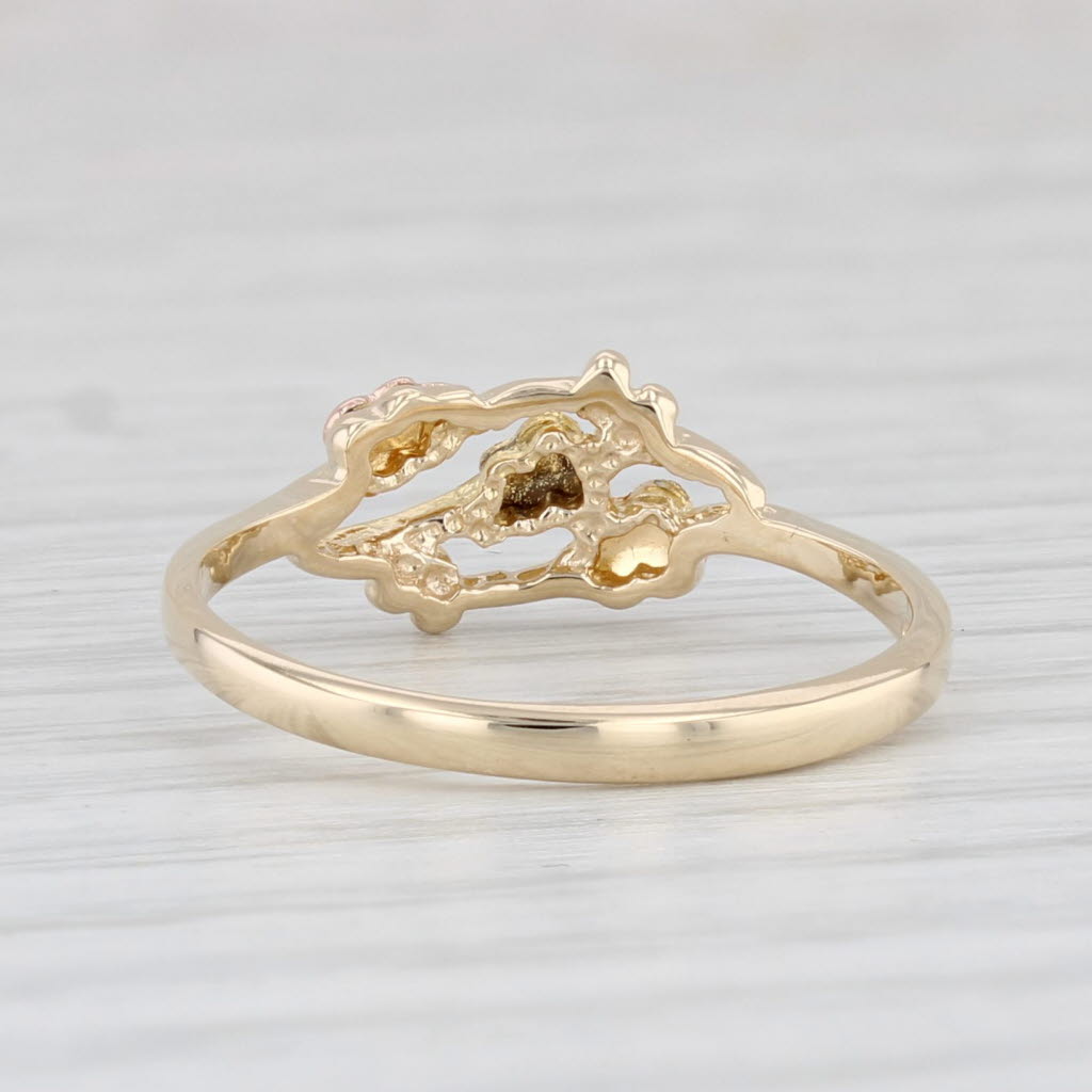 Light Gray Black Hills Gold Jewelry Co Leaf Ring 10k 12k Yellow Green Rose Gold Size 6