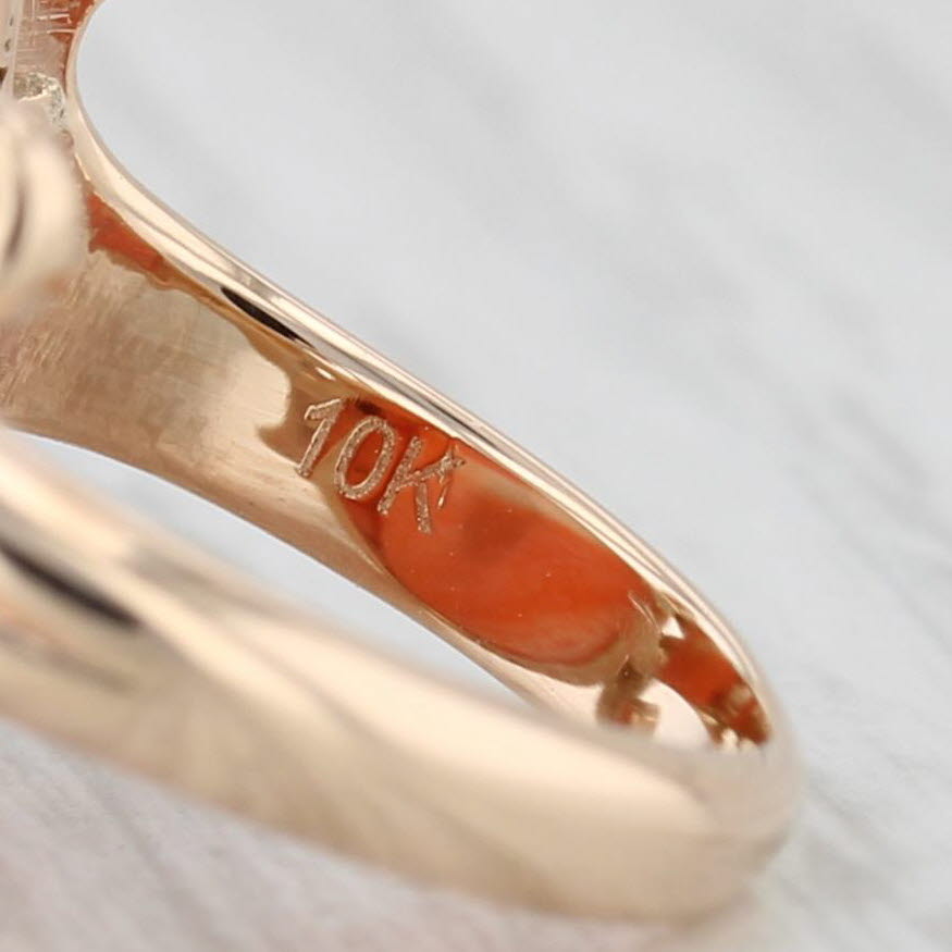 Light Gray Antique Coral Cameo Ring 10k Yellow Gold Size 3.75 Figural