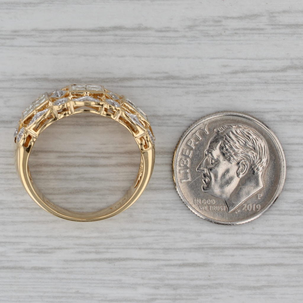 Dark Gray 1ctw Diamond Ring 18k Yellow Gold Size 6.75 Cocktail