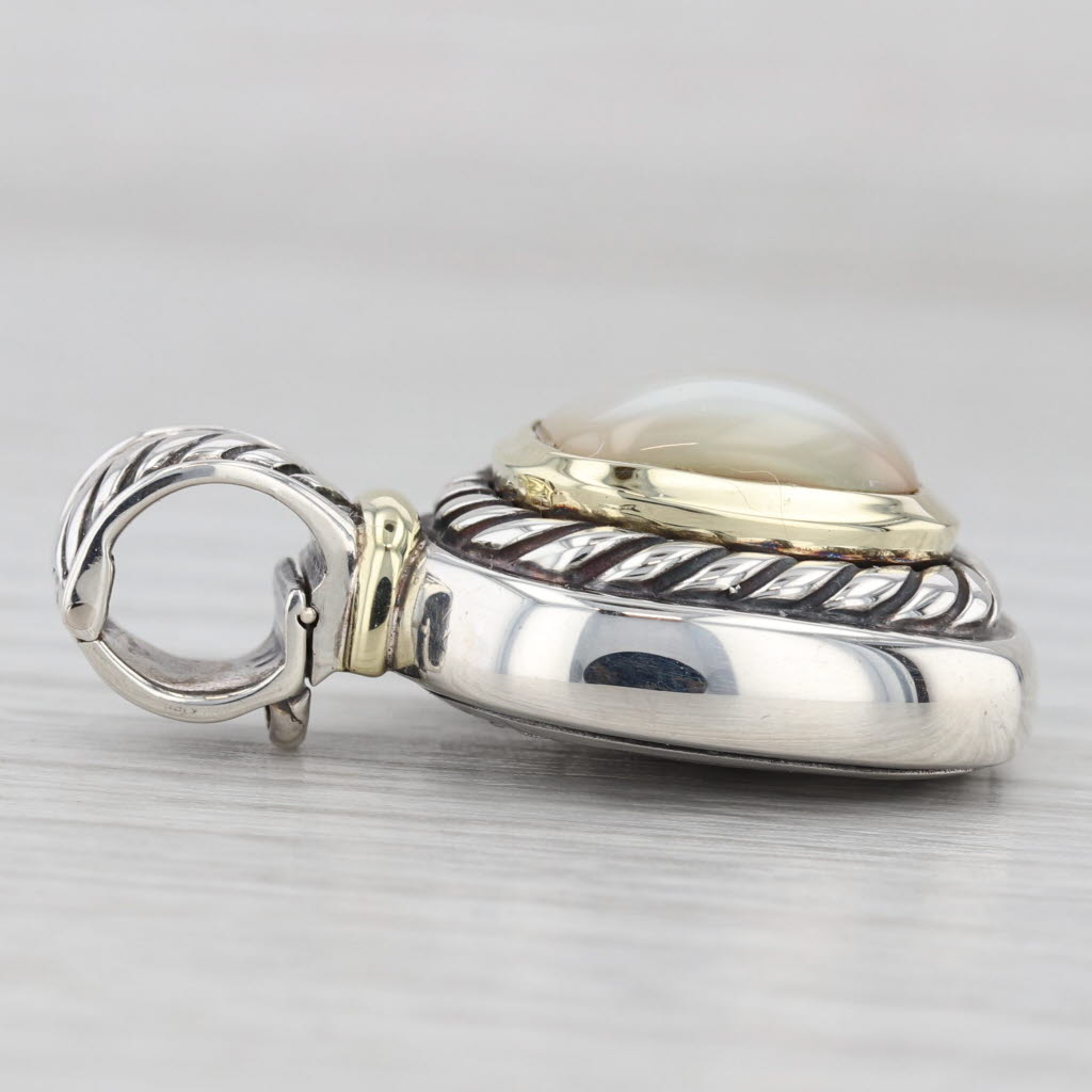 Yurman Albion Mabe Pearl Cabochon Enhancer Pendant Sterling Silver 14k Gold
