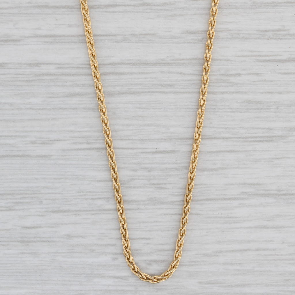 Gray 18" 1.5mm Wheat Chain Necklace 18k Yellow Gold