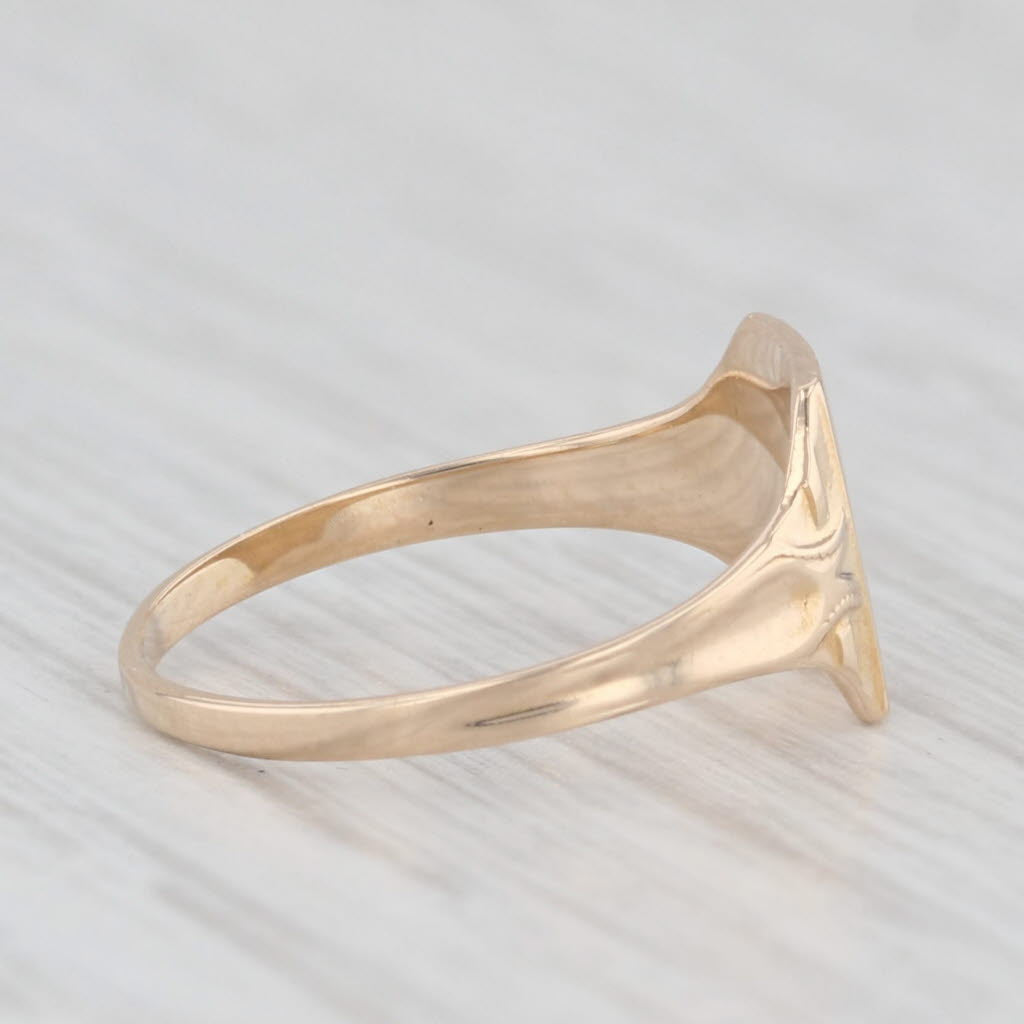 Light Gray Vintage Engravable Baby Ring 10k Yellow Gold Small Size 2.75 Band