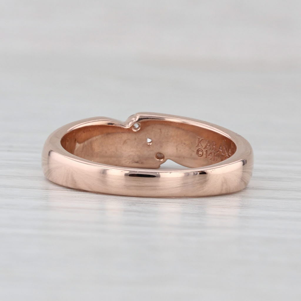 Kabana Diamond Mother of Pearl Ring 14k Rose Gold Size 7 Stackable Band