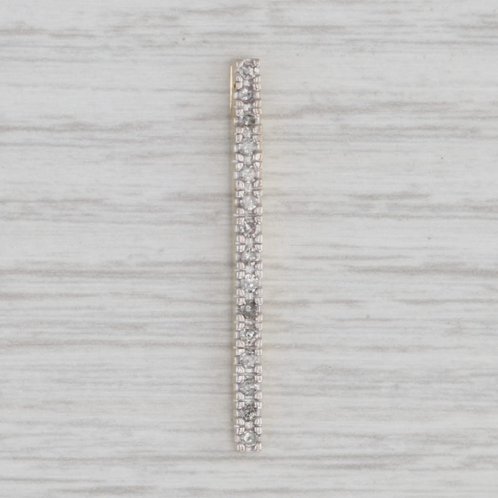 Gray 0.19ctw Diamond Journey Pendant 10k Yellow Gold Floating Drop