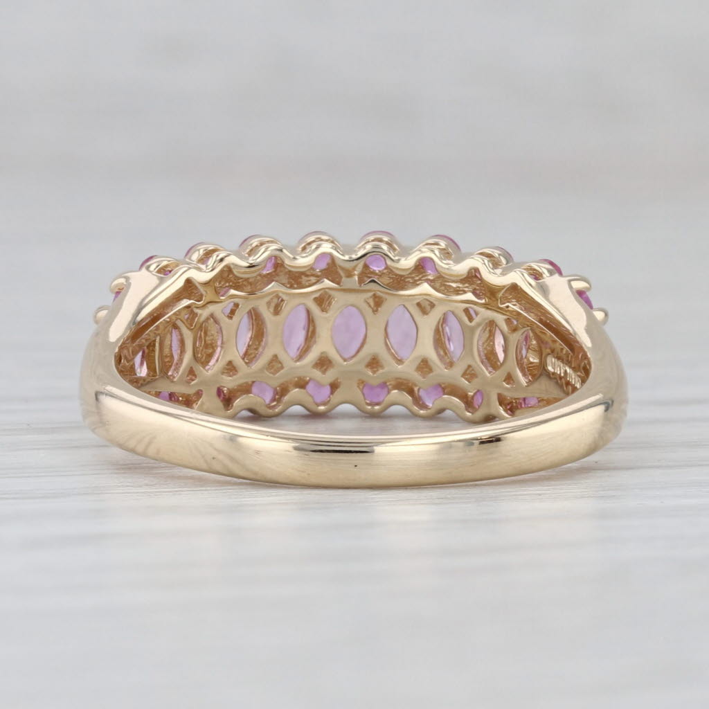 2.20ctw Pink Sapphire Cluster Ring 14k Yellow Gold Size 9