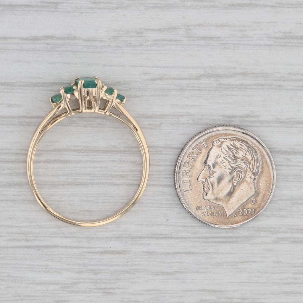 Gray 0.76ctw Emerald Ring 14k Yellow Gold Size 9