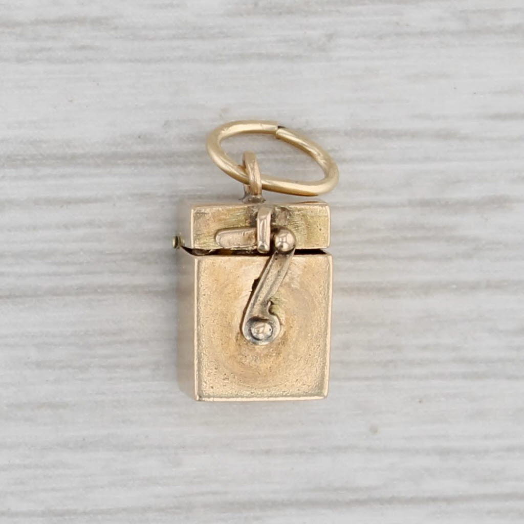Gray Vintage Jack in the Box Charm 14k Yellow Gold Vintage Opens Pendant