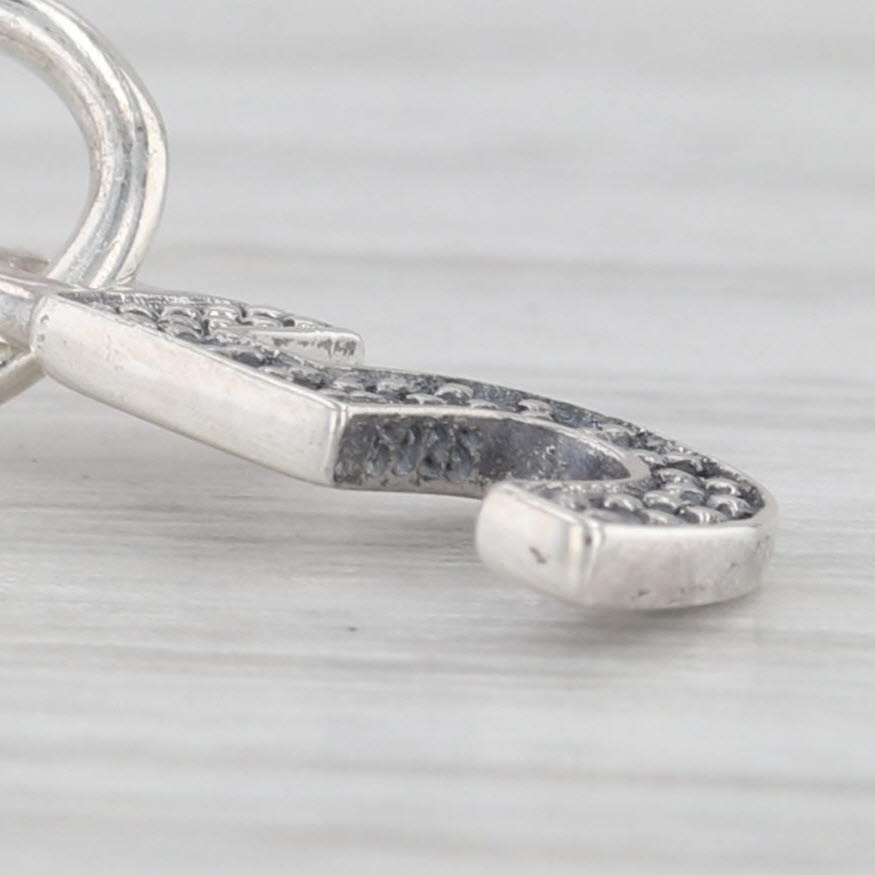 Light Gray New Authentic Pandora Number 5 Dangle Charm 791343CZ Clear CZ Pendant Silver