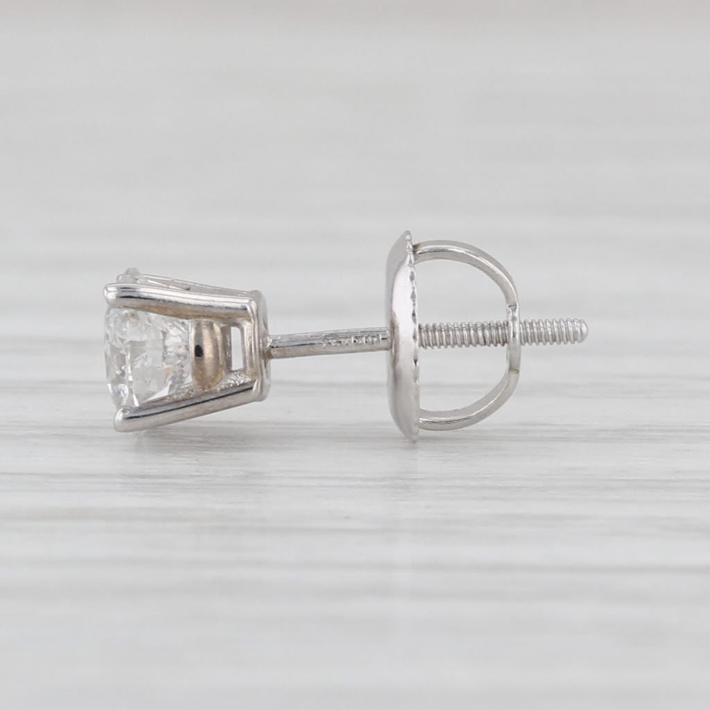 0.50ct Round Diamond Solitaire Single Stud Earring 14k White Gold Stud