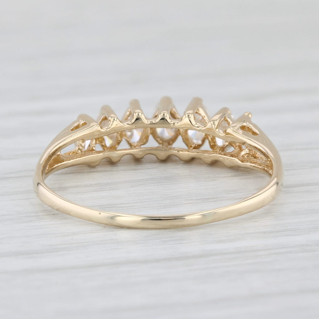 Light Gray 0.36ctw Tiered Marquise Diamond Ring 14k Yellow Gold Size 8.5 Stackable