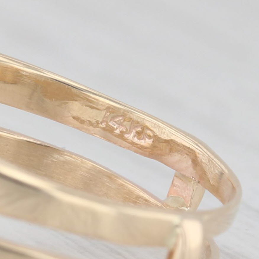Light Gray 0.50ctw Diamond Ring Jacket Guard Wrap Bridal Wedding 14k Yellow Gold Size 7.75