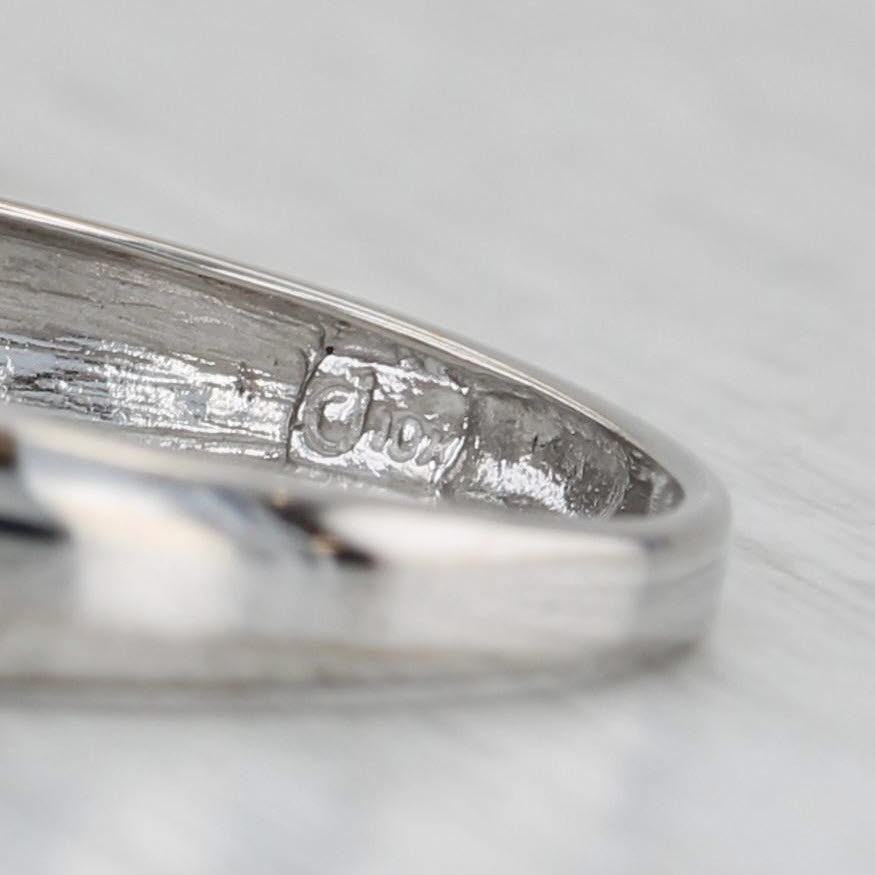 Gray 0.17ctw Diamond Wedding Band 10k White Gold Size 7 Anniversary Ring
