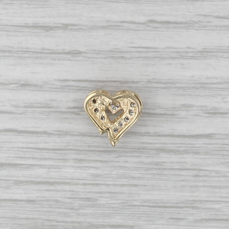 0.24ctw Diamond Heart Pendant 14k Yellow Gold Small Floating Drop