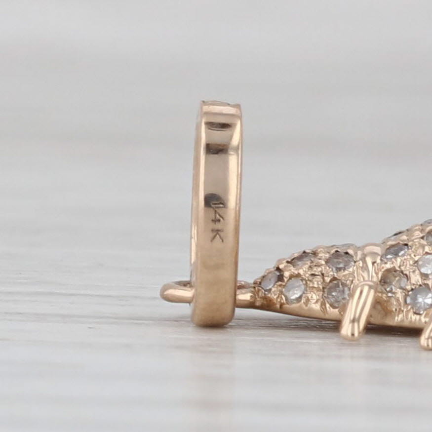 New 0.45ctw Diamond Bumble Bee Pendant 14k Yellow Gold Insect Bug Jewelry