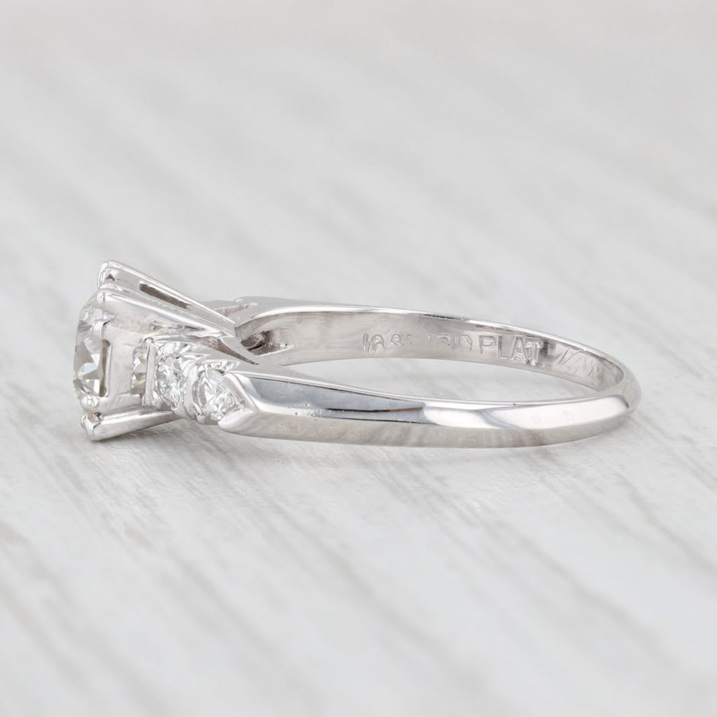 Light Gray Vintage 1.17ctw Diamond Engagement Ring Platinum Size 6 Old European Cut