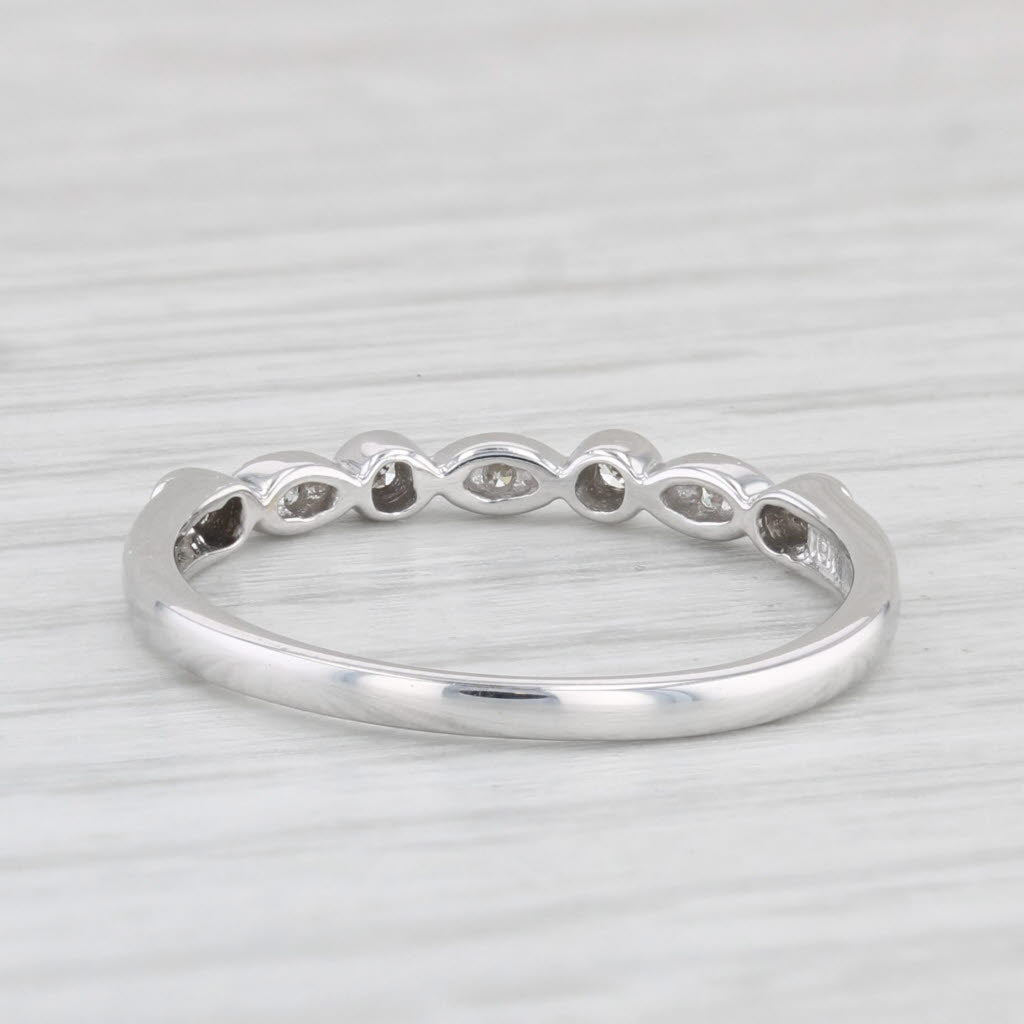 Light Gray Diamond Wedding Band 10k White Gold Stackable Ring Size 7