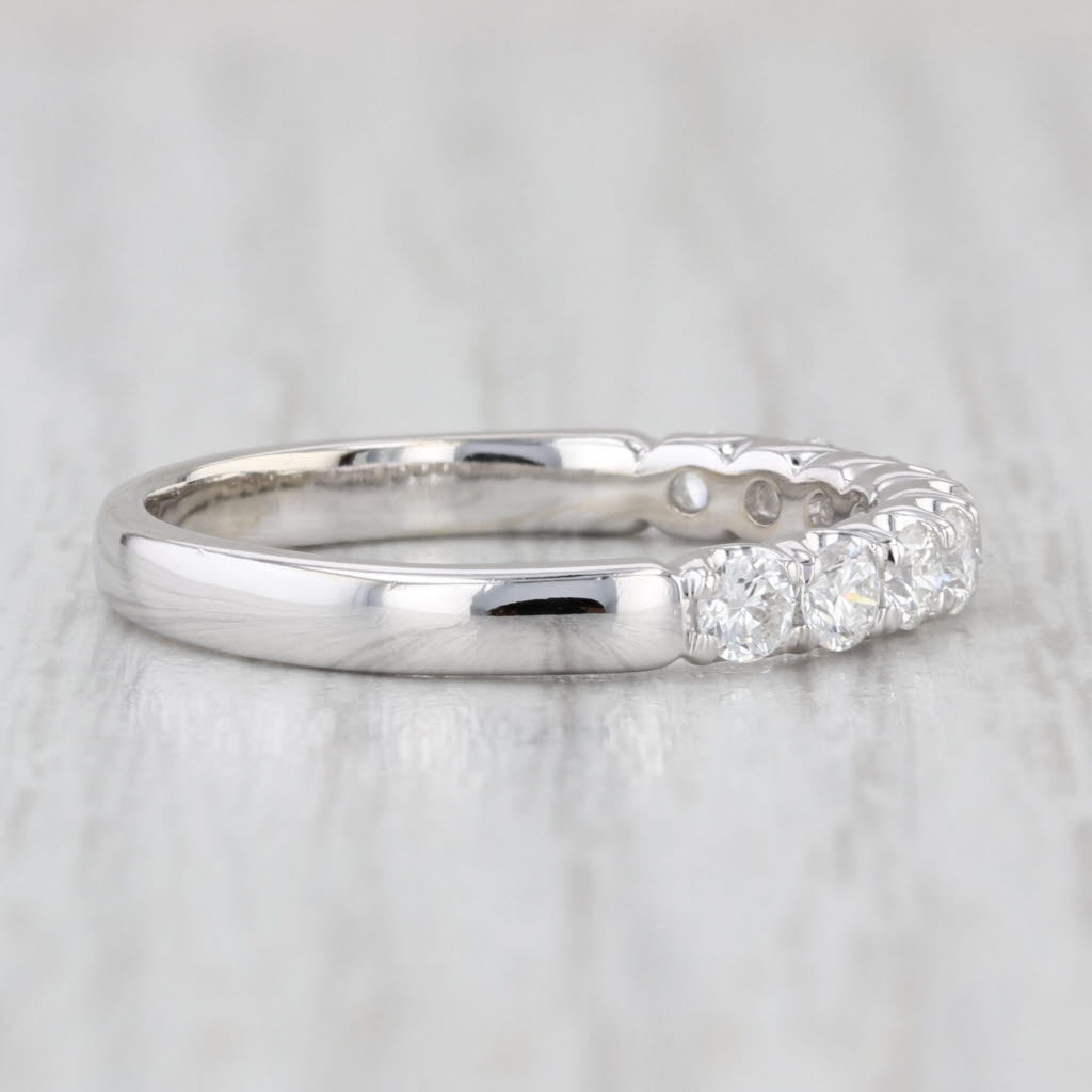 0.55ctw Diamond Wedding Band 14k White Gold Stackable Anniversary Ring