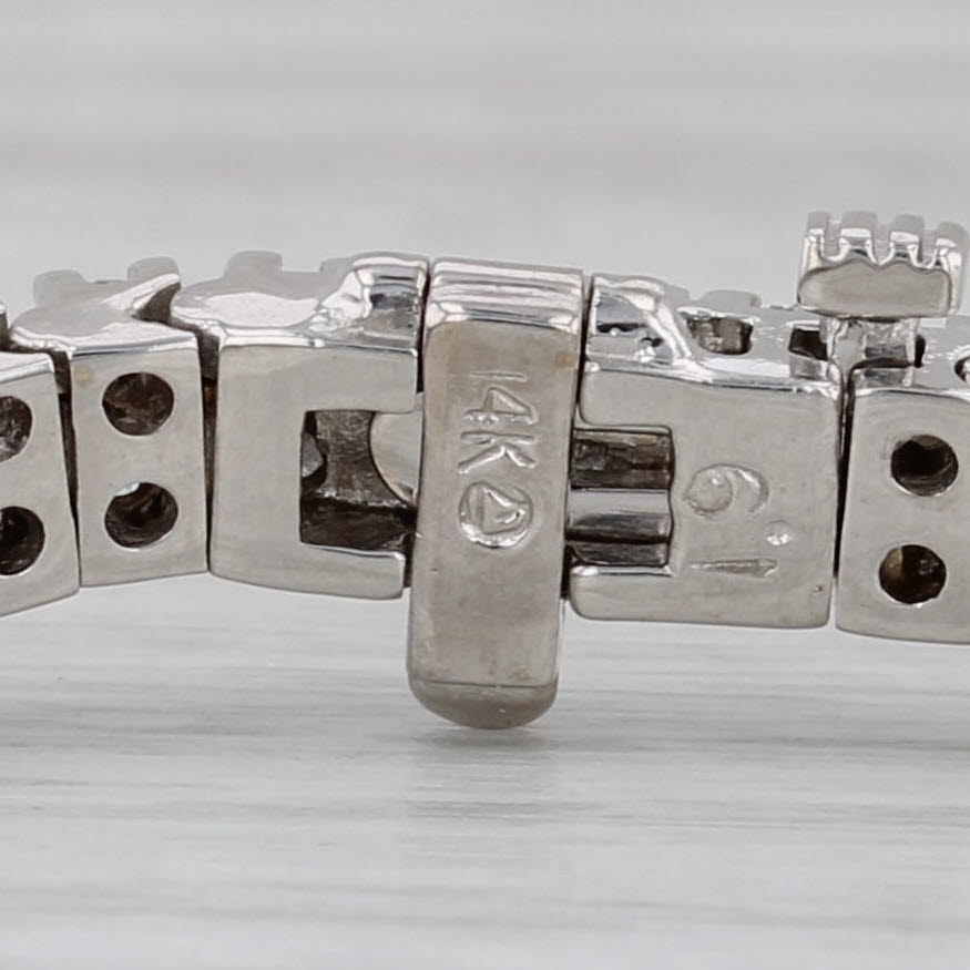 Gray 1.90ctw Diamond Tennis Bracelet 14k White Gold 7" 4.4mm