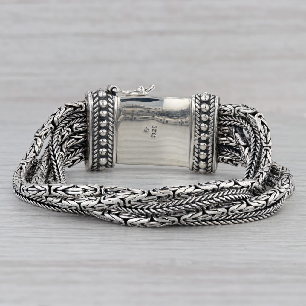 Gray Silpada Multistrand Byzantine Wheat Chains Bracelet Sterling Silver 7"