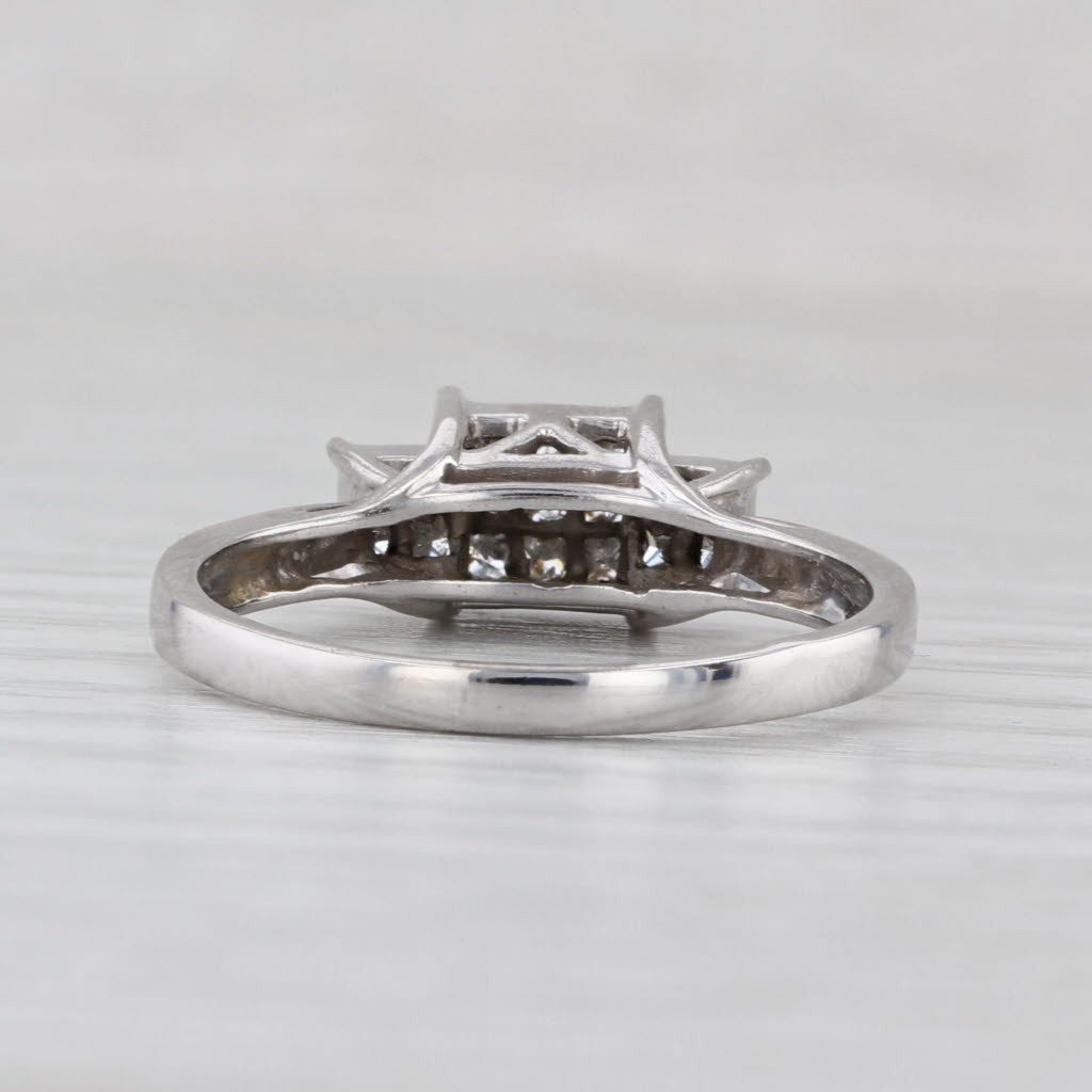 0.51ctw Princess Illusions Diamond Engagement Ring 10k White Gold Size 8.5
