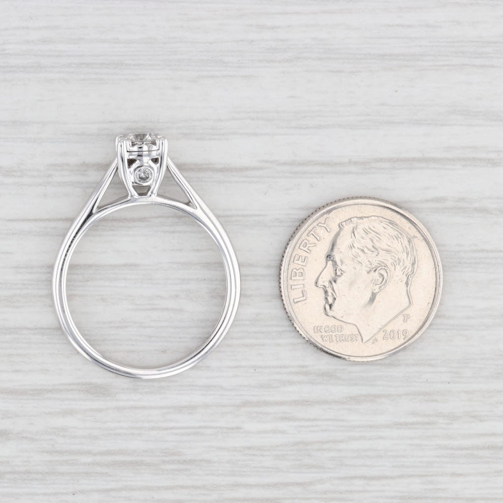 Light Gray 0.23ctw Round Diamond Solitaire Engagement Ring 10k White Gold Size 7.25