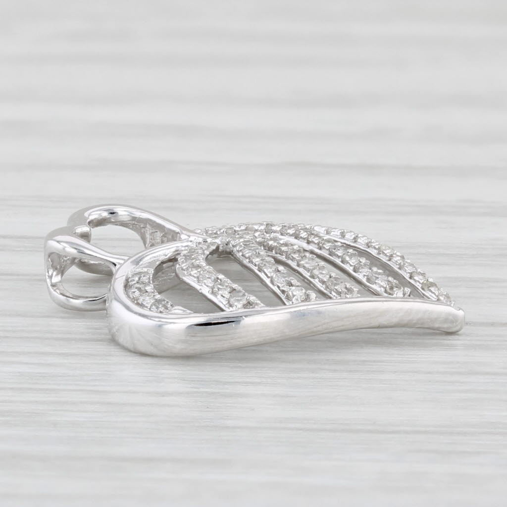 Light Gray 0.16ctw Diamond Heart Pendant 10k White Gold