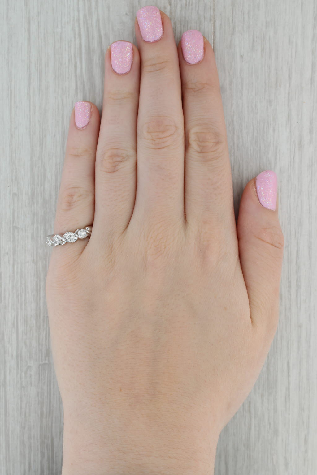 Dark Gray 0.90ctw Diamond Wedding Anniversary Ring 14k White Gold Size 7 Stackable