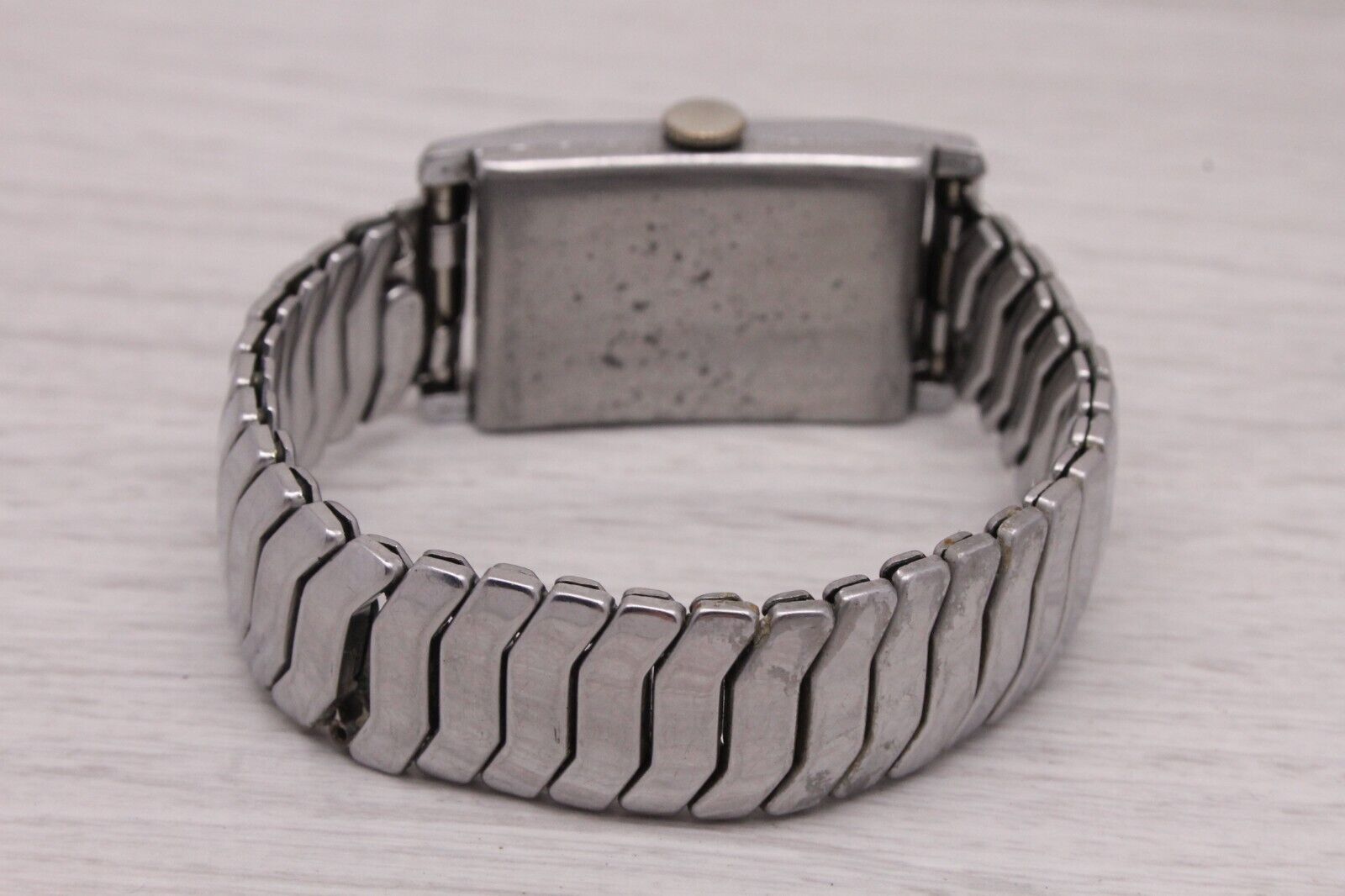 Gray VINTAGE c.1930 Omega Steel Tank Watch cal.20F ORIGINAL Dial Fab Importe Suisse