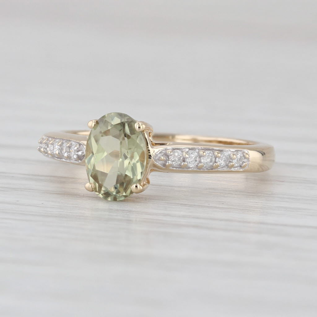 1ctw Oval Diaspore Csarite Diamond Ring 14k Yellow Gold Size 5 COA