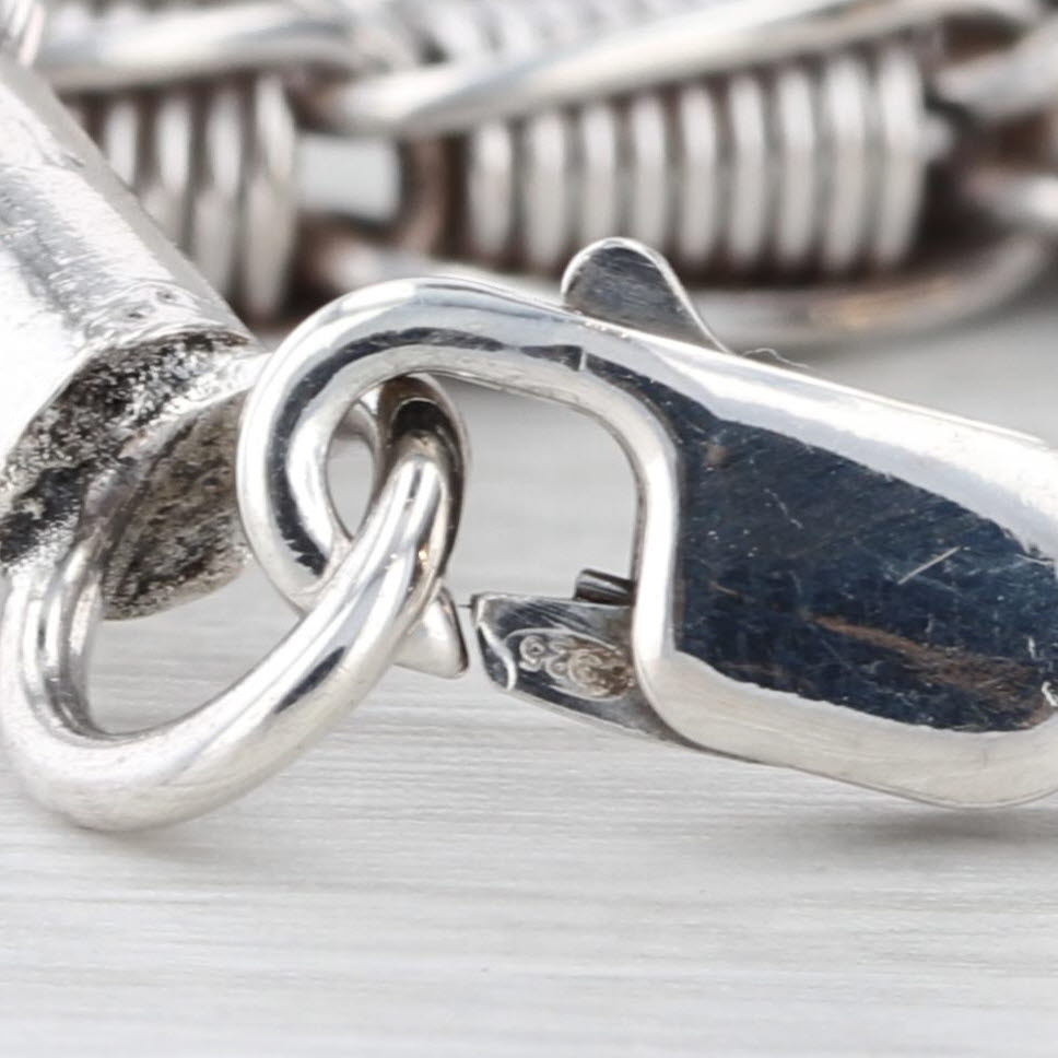 Long 31.25" Coiled Link Necklace Sterling Silver 5.7mm