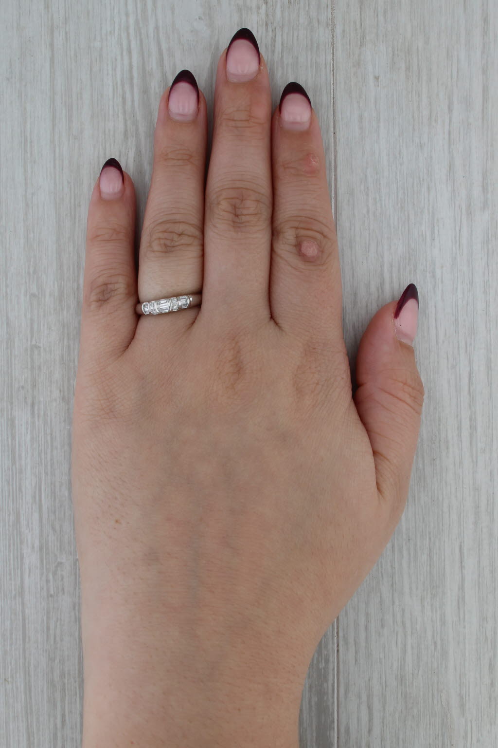 0.27ctw Diamond Wedding Band 950 Platinum Stackable Ring Size 6.5