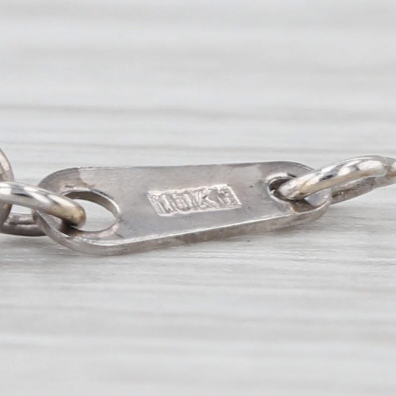 0.38ctw Diamond Cross Pendant 10k White Gold 16.5-18.75" Cable Chain