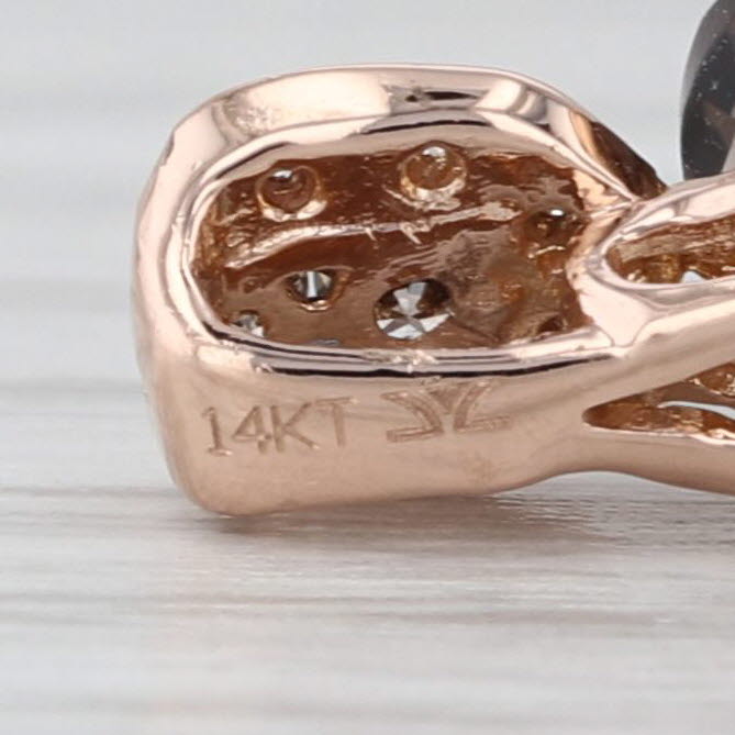 Le Vian 2.13ctw Smoky Quartz Champagne Diamond Pendant 14k Rose Gold Small Drop