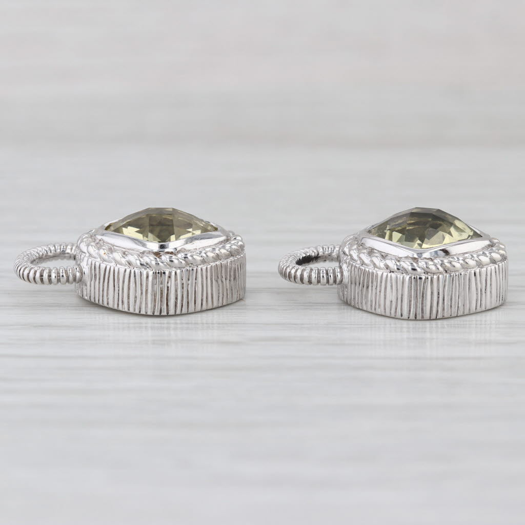 Judith Ripka 7ctw Lemon Quartz Earring Charms Sterling Silver Interchangeable