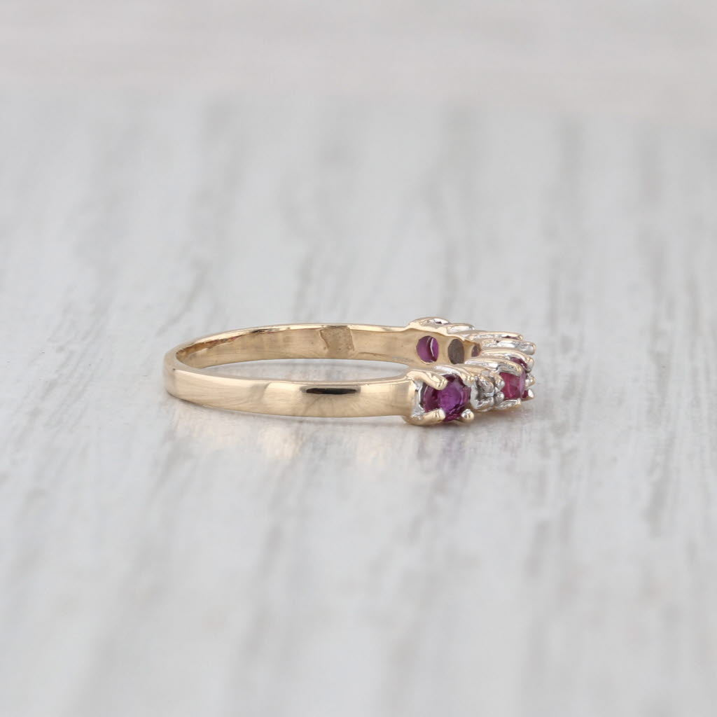 0.20ctw Ruby Diamond Ring 10k Yellow Gold Size 4.25 Stackable