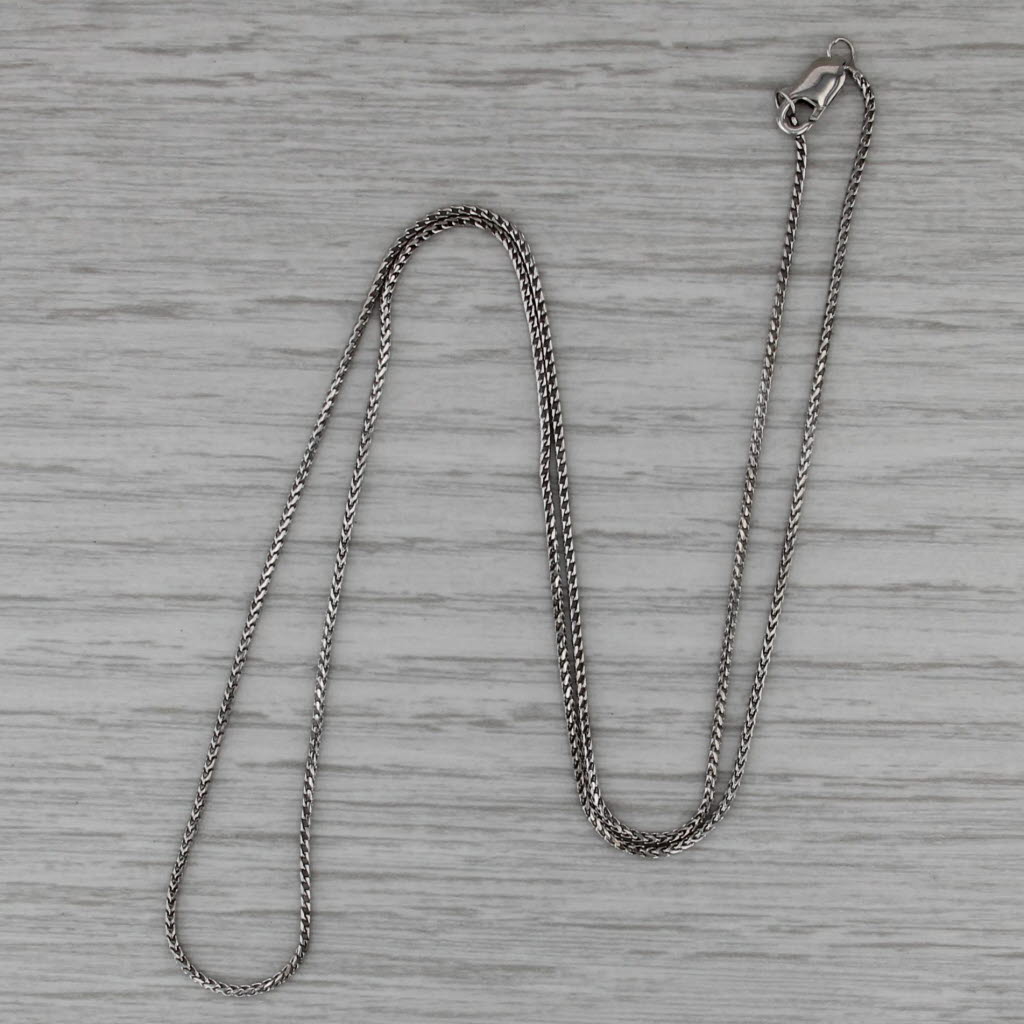 10k White Gold Wheat Chain 19.5" 1.1mm Lobster Clasp