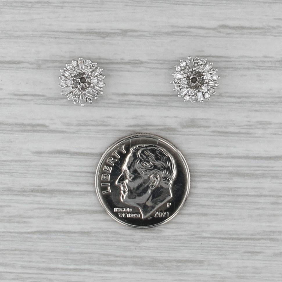 0.40ctw Diamond Earring Enhancers Jackets 14k White Gold for Studs