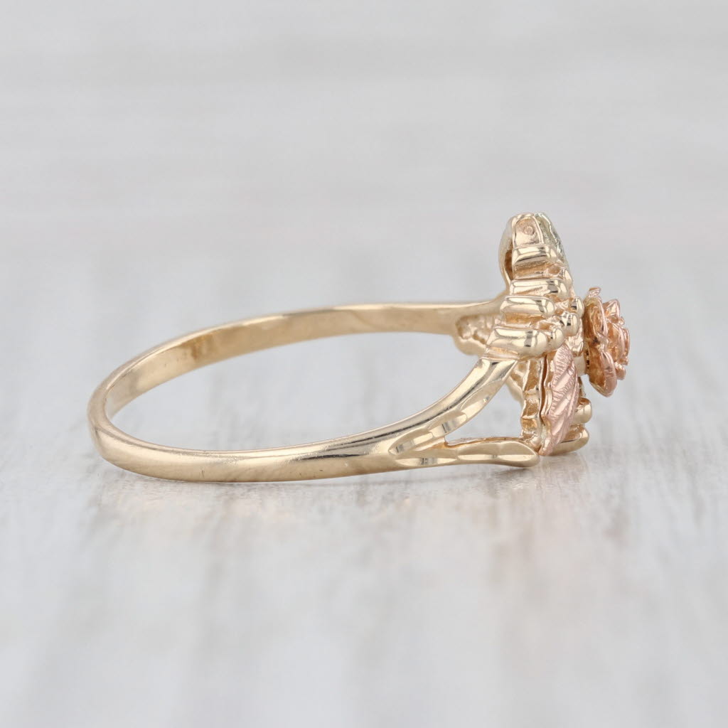 Gold Diggers Black Hills Gold Floral Ring 12k 10k Yellow Rose Green Gold Size 10