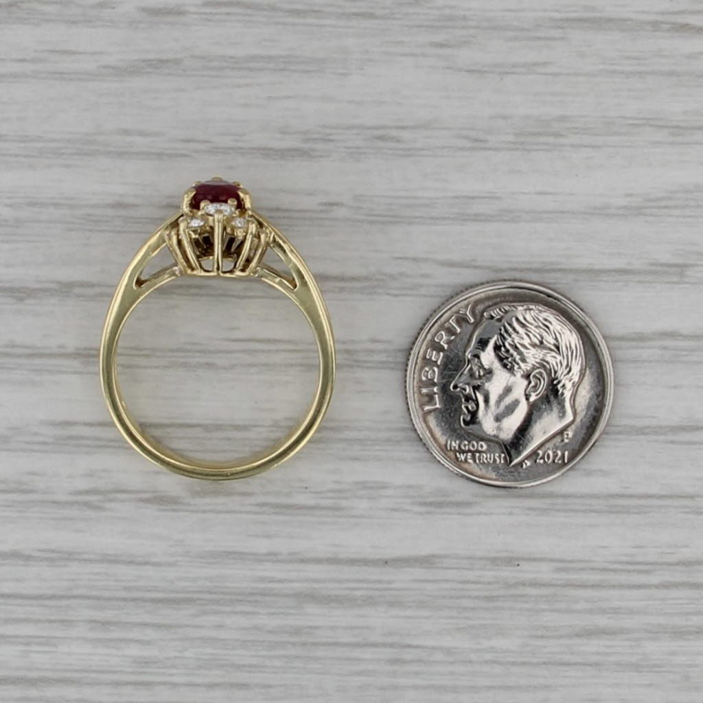 1.12ctw Ruby Diamond Ring 18k Yellow Gold Size 6.75