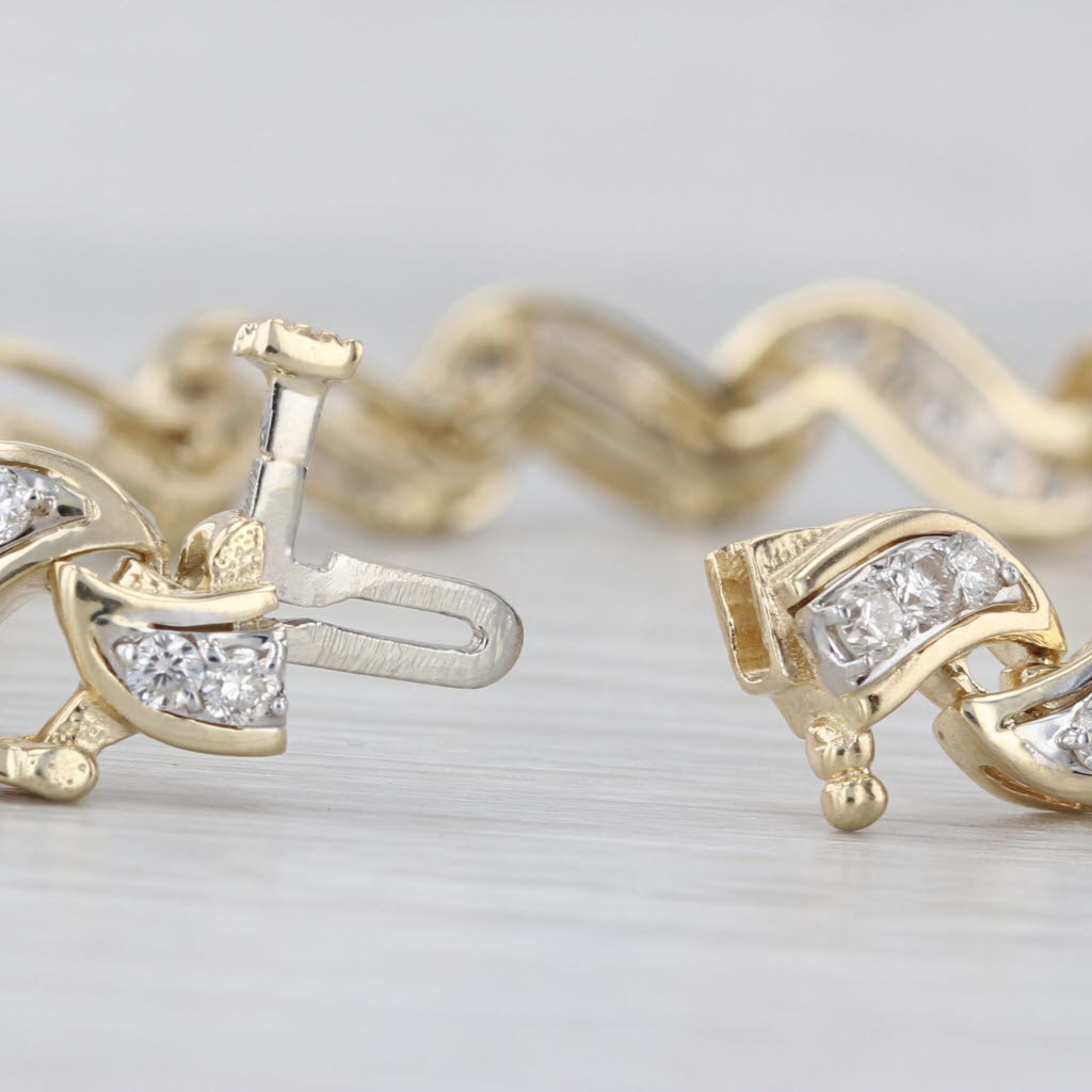 2.80ctw Diamond S-Link Bracelet 14k Yellow Gold 6.75" 8mm