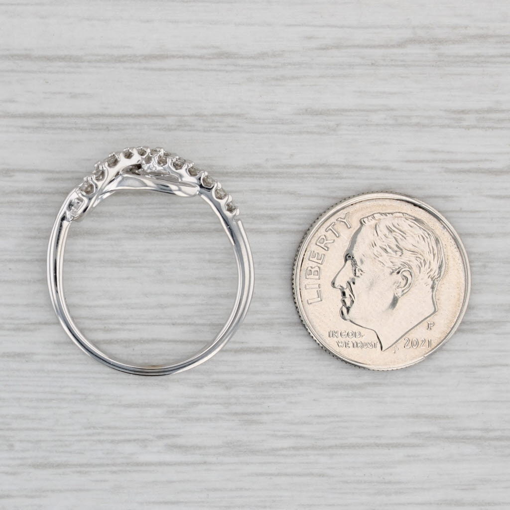 Gray 0.25ctw Diamond Knot Ring 10k White Gold Size 6.75