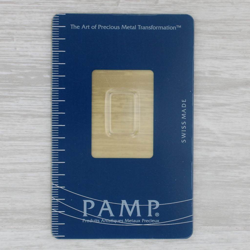 Gray New Diamond Halo Fortuna Pamp Gold Bar Pendant 1 Gram 999 and 14k Yellow Gold