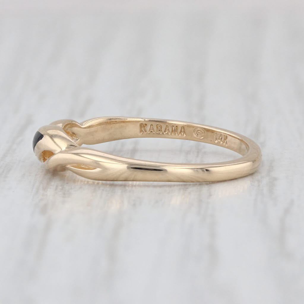 Kabana Onyx Woven Ring 14k Yellow Gold Stackable Band Size 6.5