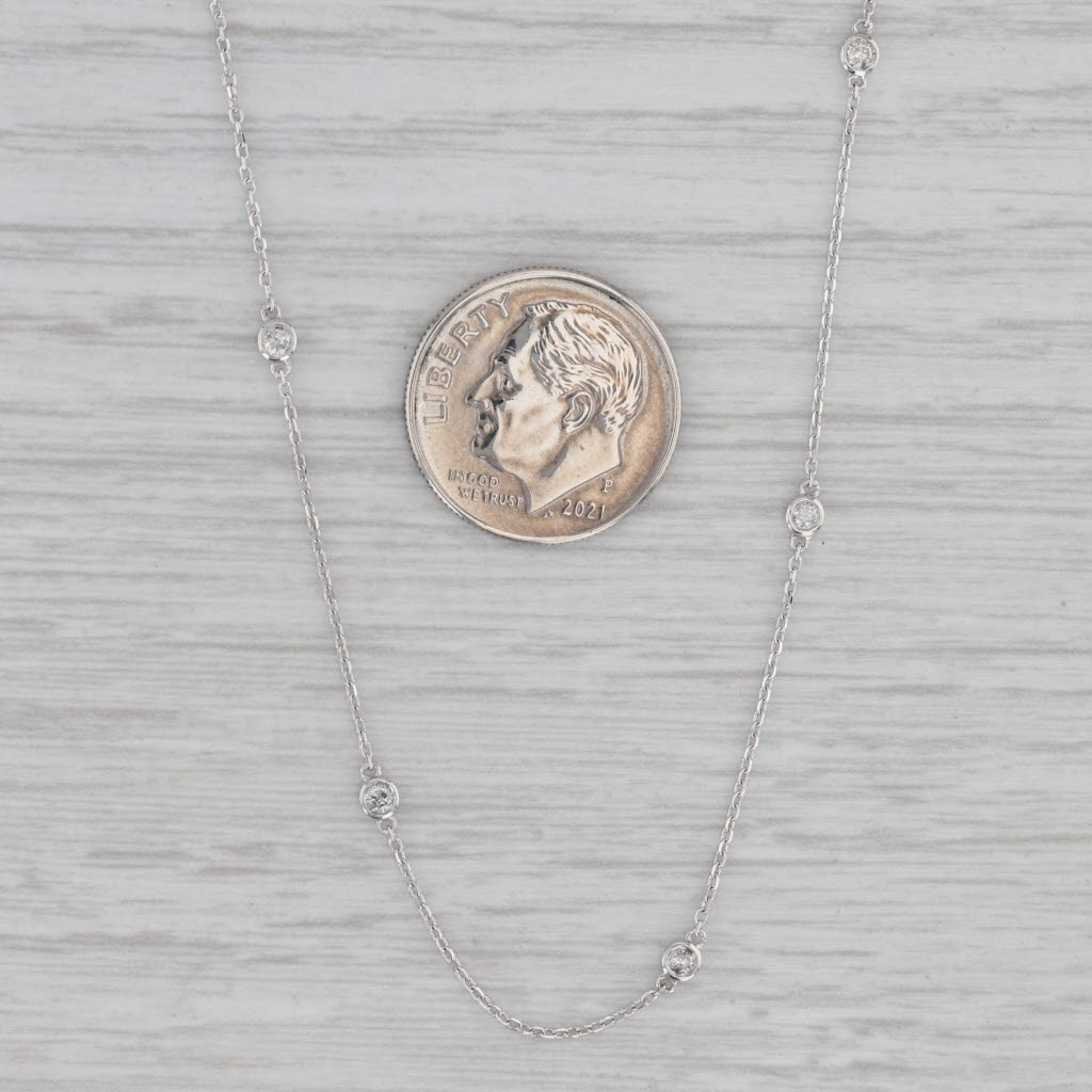 Gray New 0.25ctw Diamonds By The Yard Station Necklace 14k White Gold Adjustable