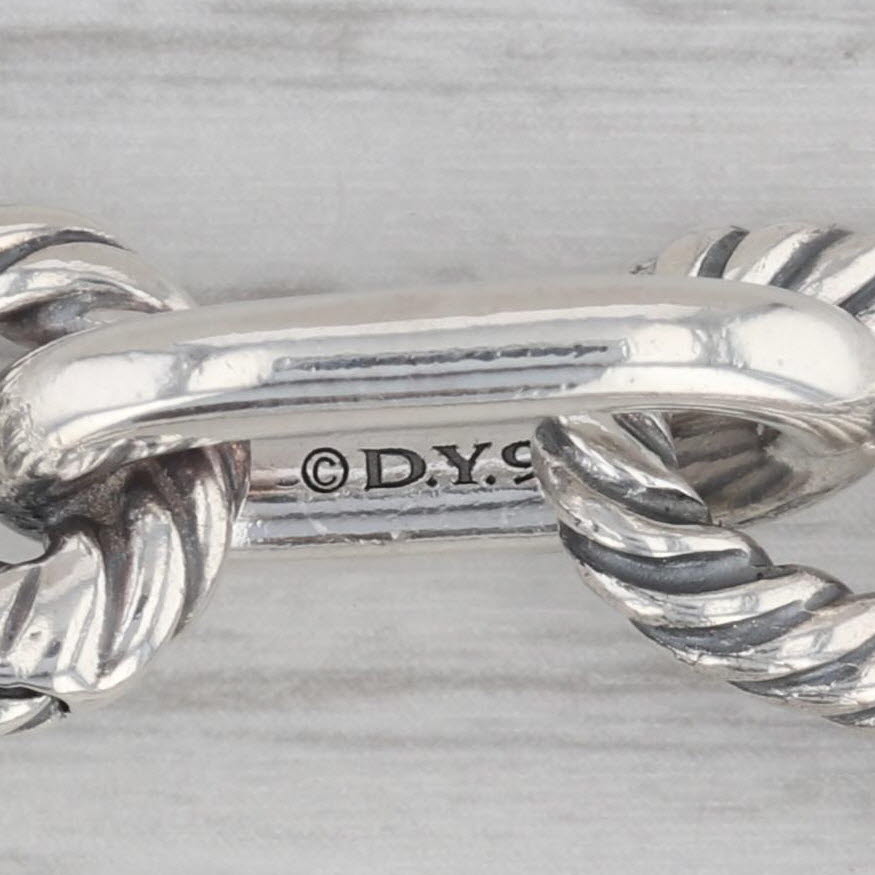Gray David Yurman Cable Link Bracelet Sterling Silver 7" 11mm