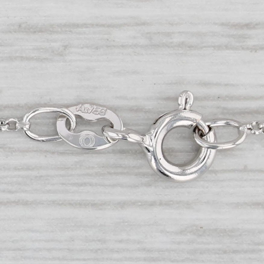 Gray New 0.25ctw Diamond Pendant Necklace 18k White Gold 16-18" Cable Chain